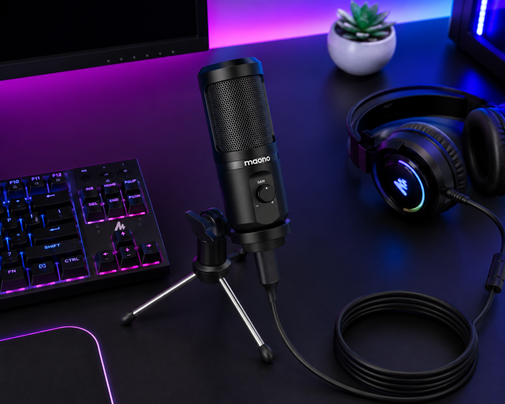 Ultimate Maono AU-PM461TR USB Condenser Mic for Gaming & Podcasting