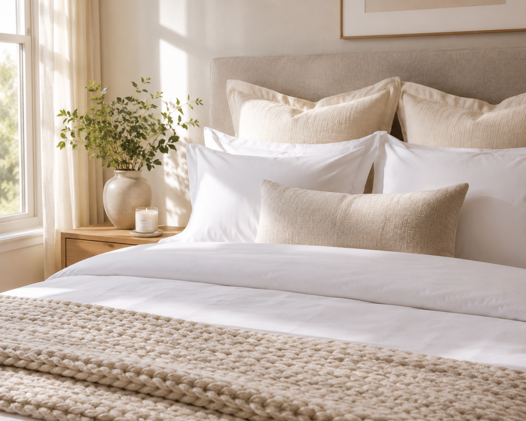 Hotel-style luxury bedding on a budget β affordable bedroom transformation idea
