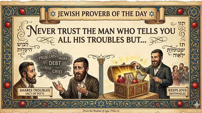 Jewish proverb of the day: “Never trust the man who tells you all his troubles but…” |