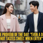 Even a distant pine nut tastes sweet when eaten Even a distant pine nut tastes sweet when eaten