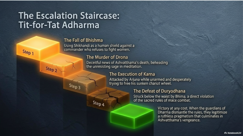 The Escalation Staircase - four broken rules of Kurukshetra